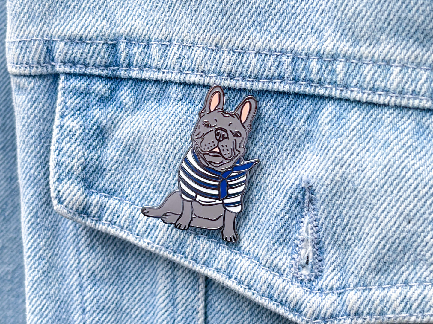 'Frenchie Riviera' Enamel Pin