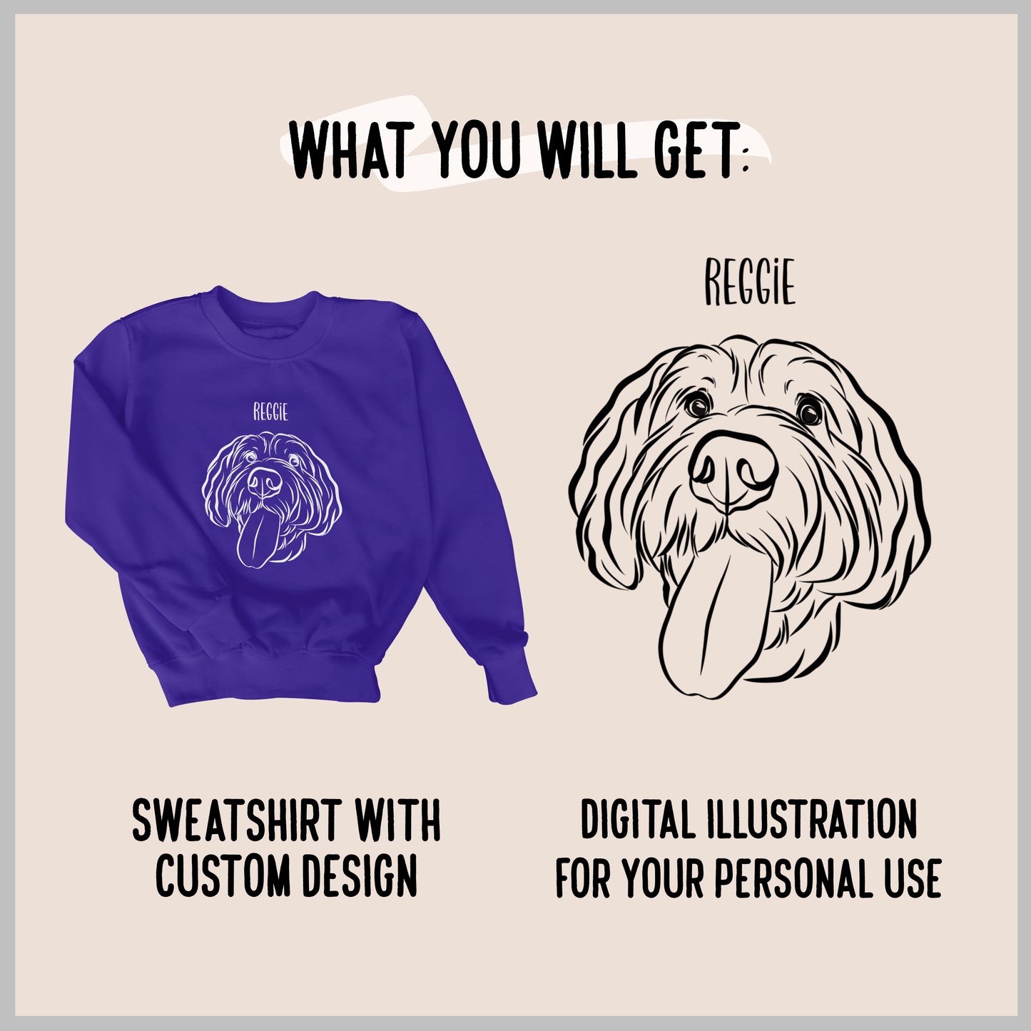 Outline Pet Portrait Sweatshirt (Purple)