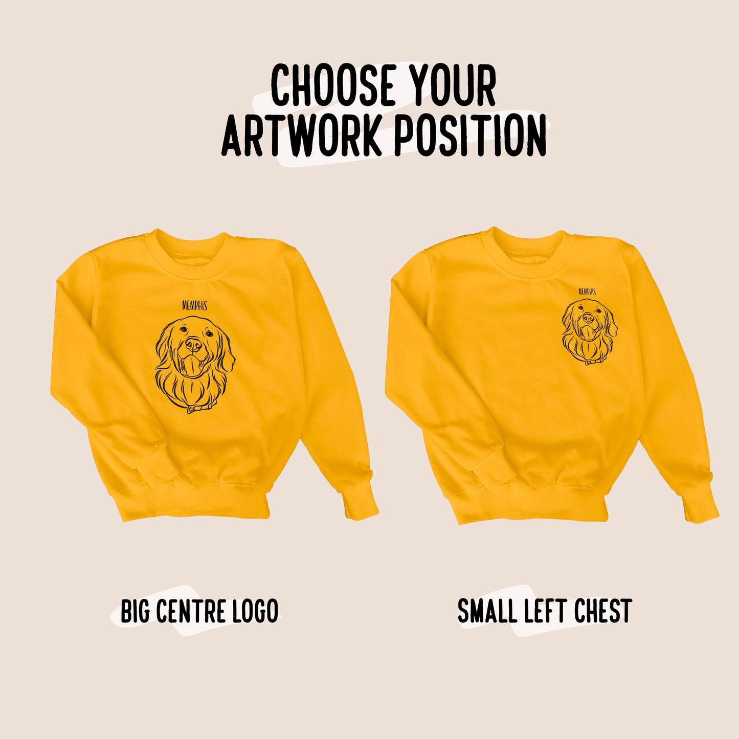 Outline Pet Portrait Sweatshirt (Mustard Yellow)