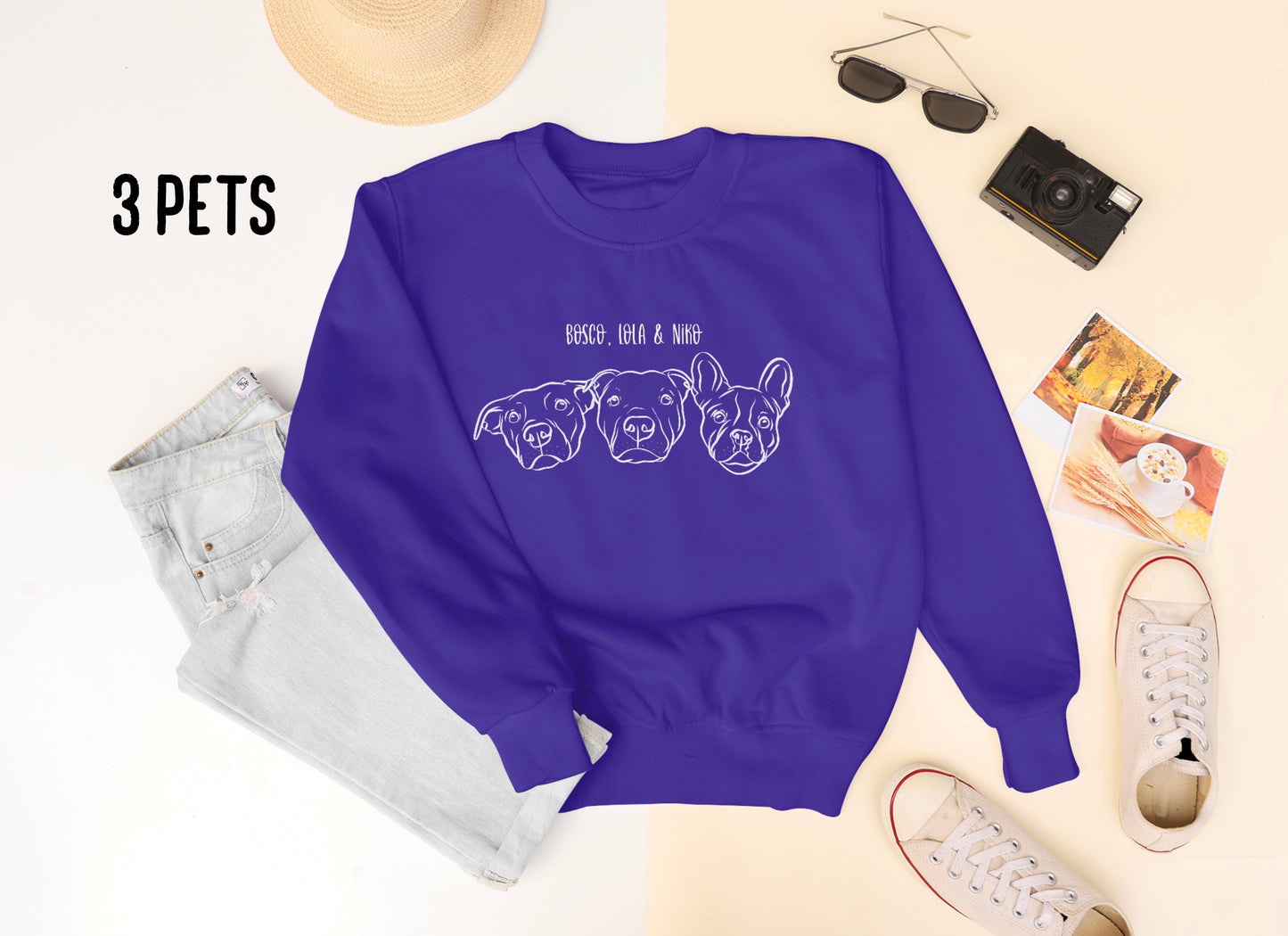 Outline Pet Portrait Sweatshirt (Purple)