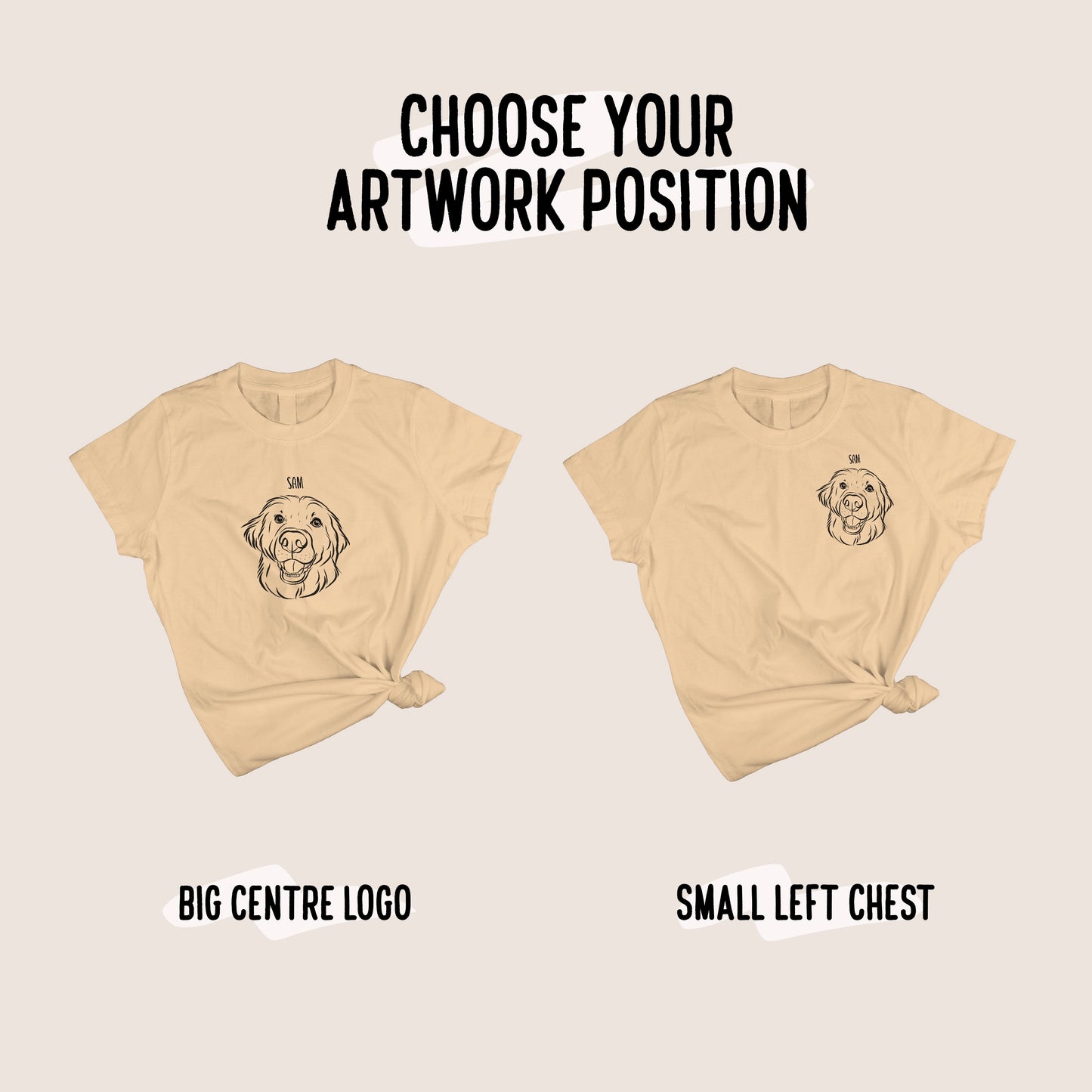 Outline Pet Portrait T-Shirt (Sand)