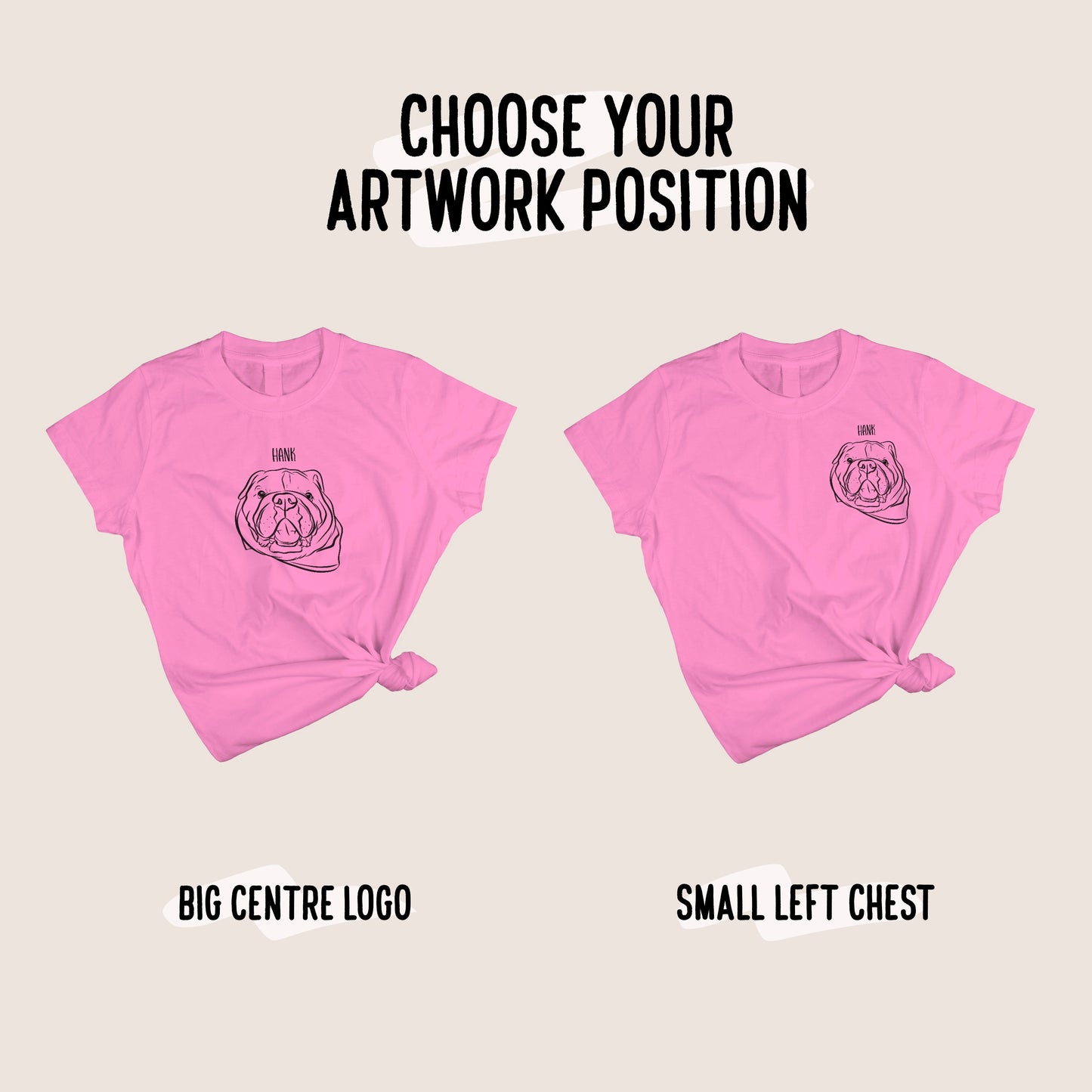 Outline Pet Portrait T-Shirt (Orchid Pink)