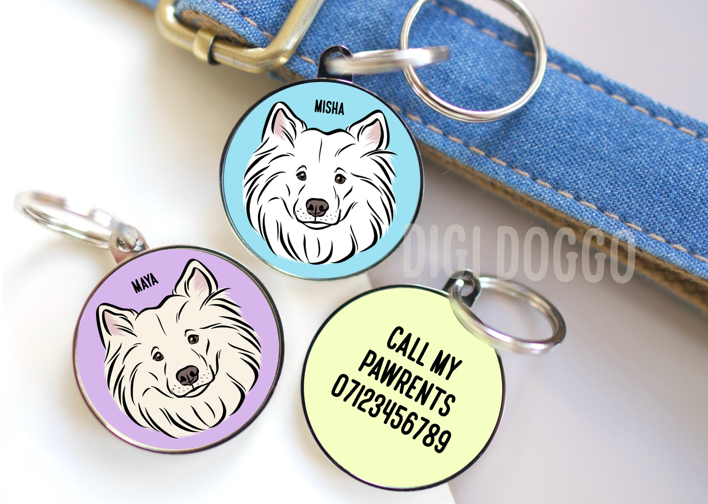 Samoyed ID Tag