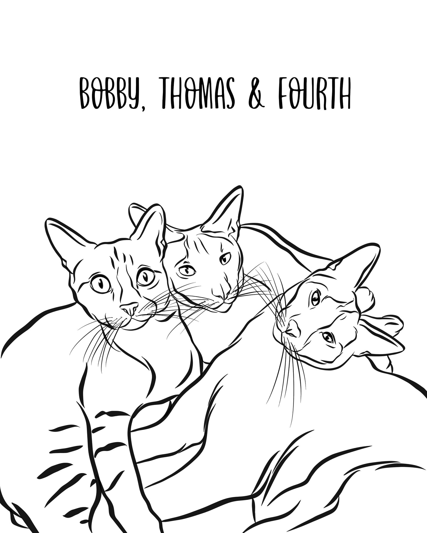 Cat Outline Drawing/ Personalised Line Art/ Minimalistic Cat Illustration/ Cat Owner Memorial Gift/ Cat Loss Gift/ Kitten Portrait Sketch