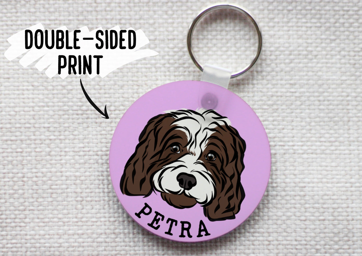 Cavapoo Face Keyring