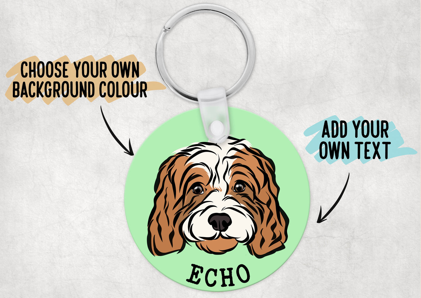 Cavapoo Face Keyring