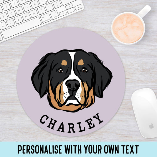 Bernese Mountain Dog Face Mouse Mat