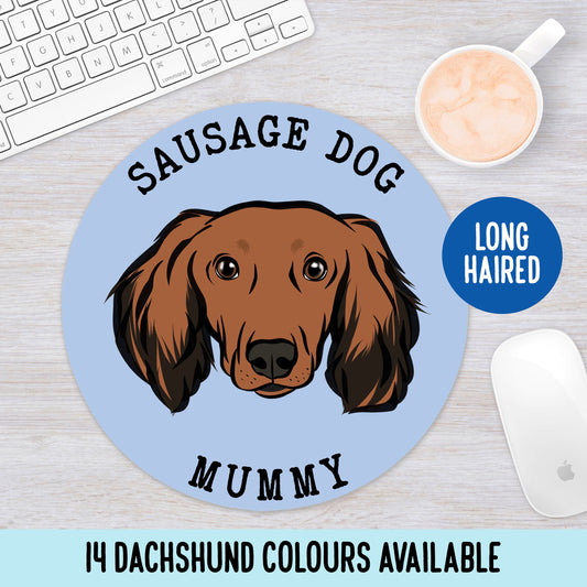 Long Haired Dachshund Mouse Mat/ Custom Your Own Long Haired Dachshund Mouse Pad/ Bespoke Long Haired Dachshund Mouse Pad/ Gift For Coworker
