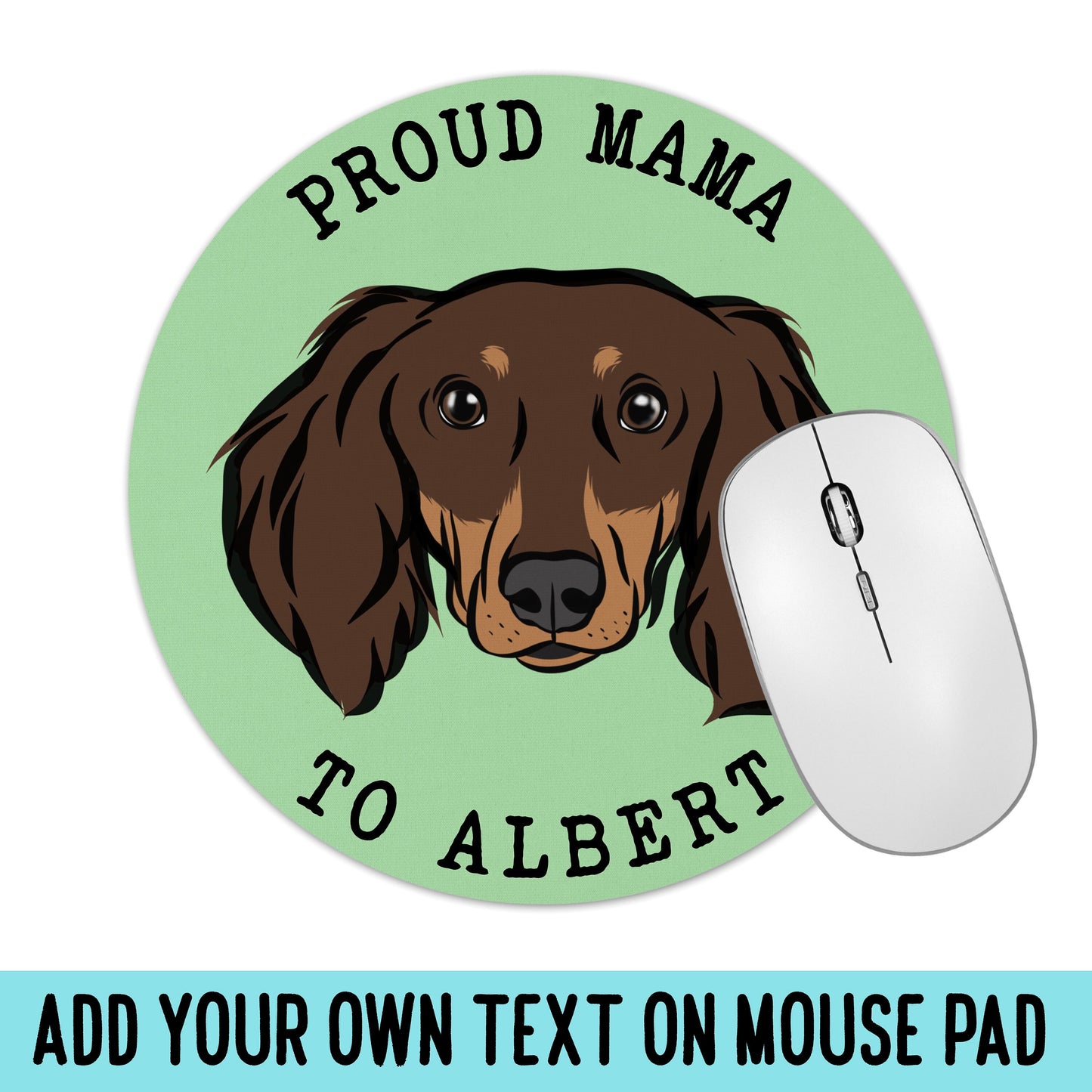 Long Haired Dachshund Mouse Mat/ Custom Your Own Long Haired Dachshund Mouse Pad/ Bespoke Long Haired Dachshund Mouse Pad/ Gift For Coworker