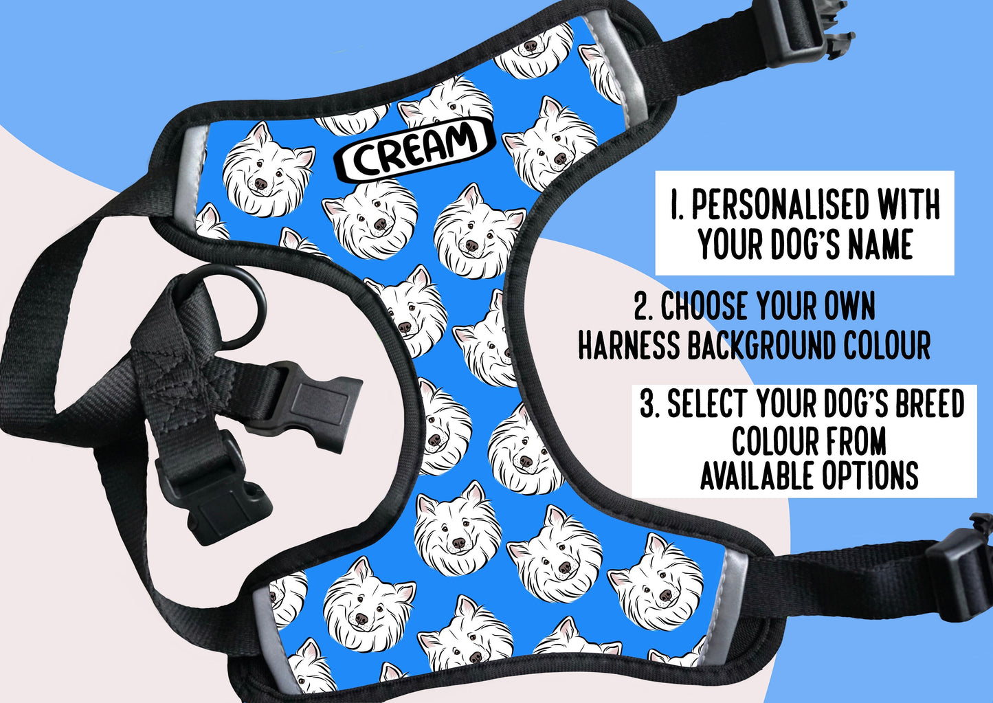 Samoyed Print Harness