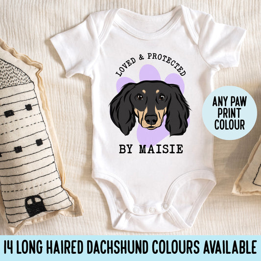 Long Haired Dachshund Baby Grow