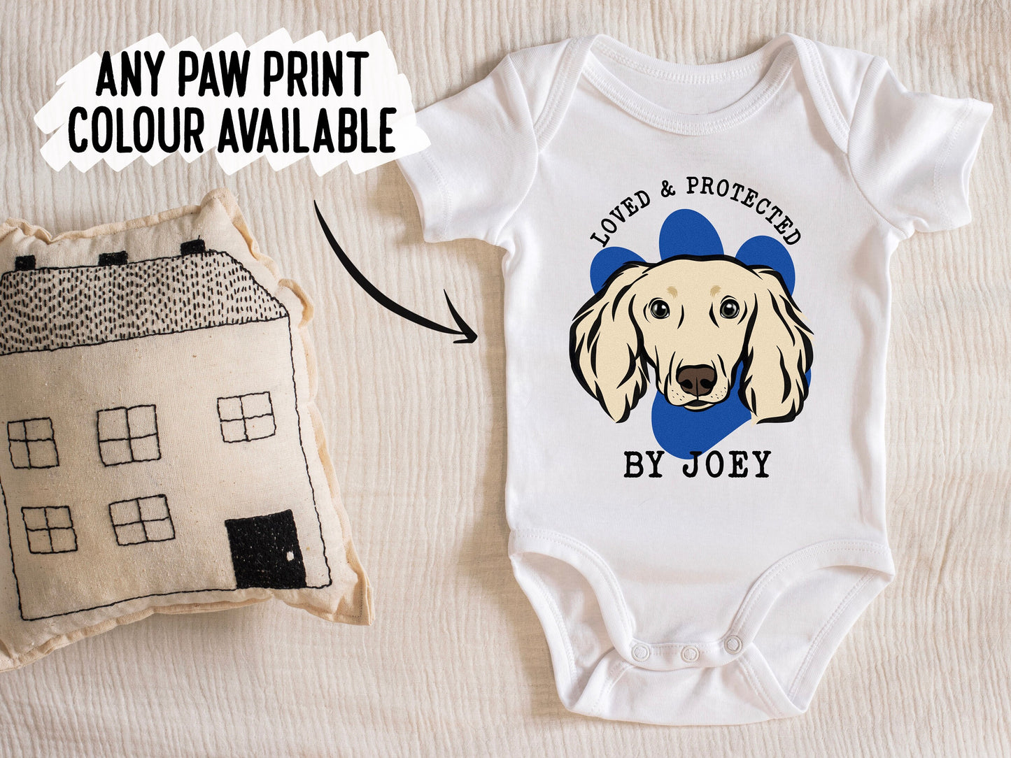 Long Haired Dachshund Baby Grow