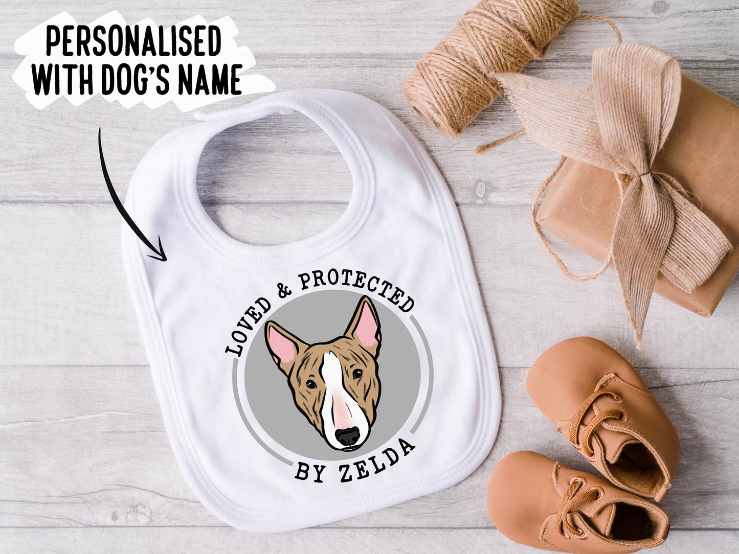 Bull Terrier Face Baby Bib