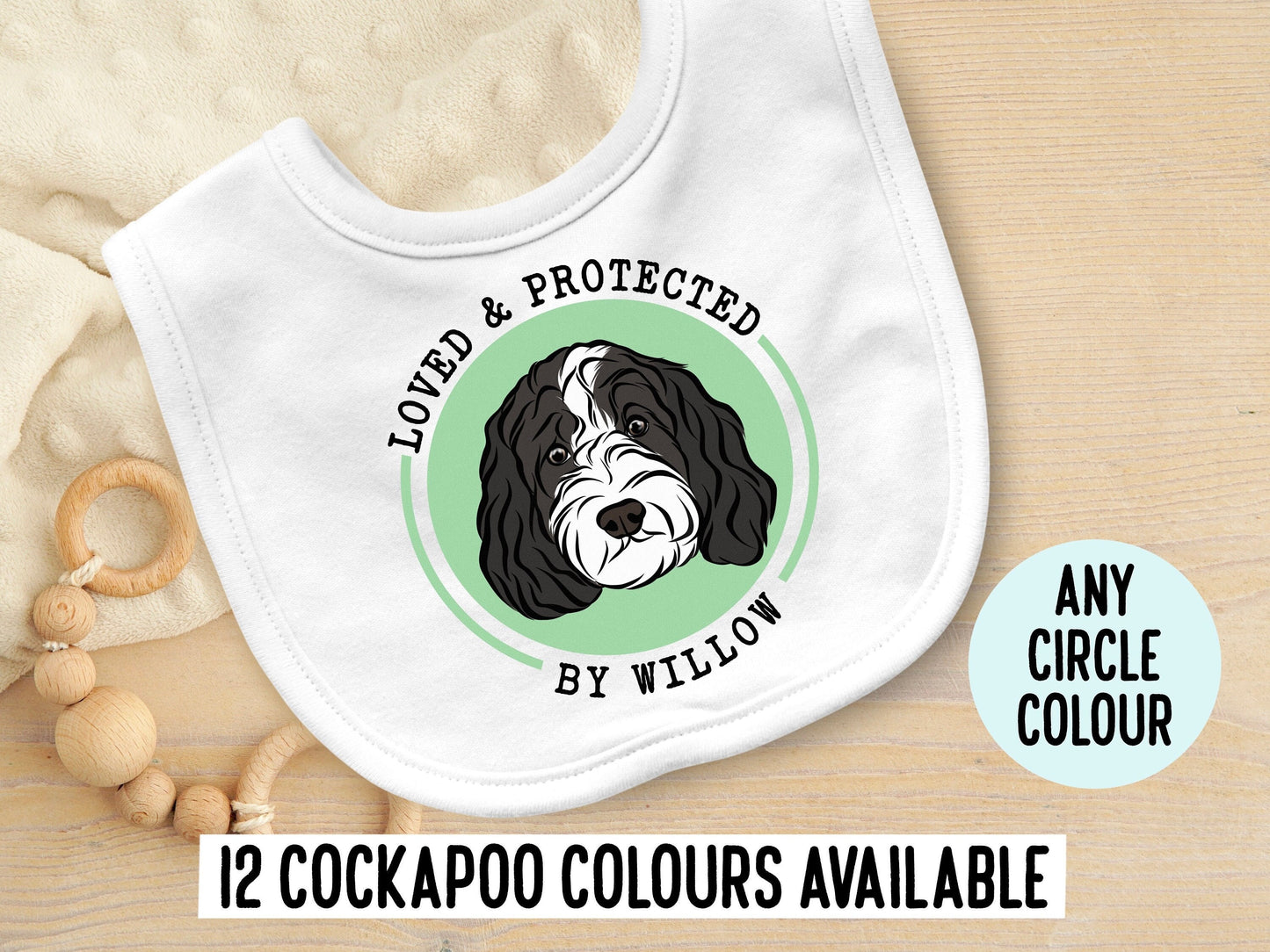 Cockapoo Face Baby Bib