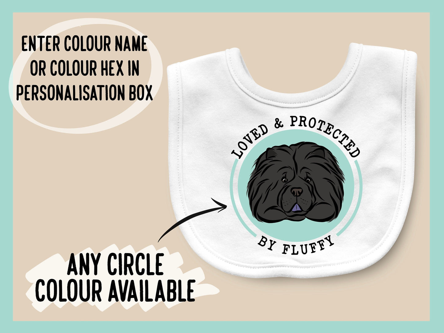 Personalised Chow Chow Baby Bib