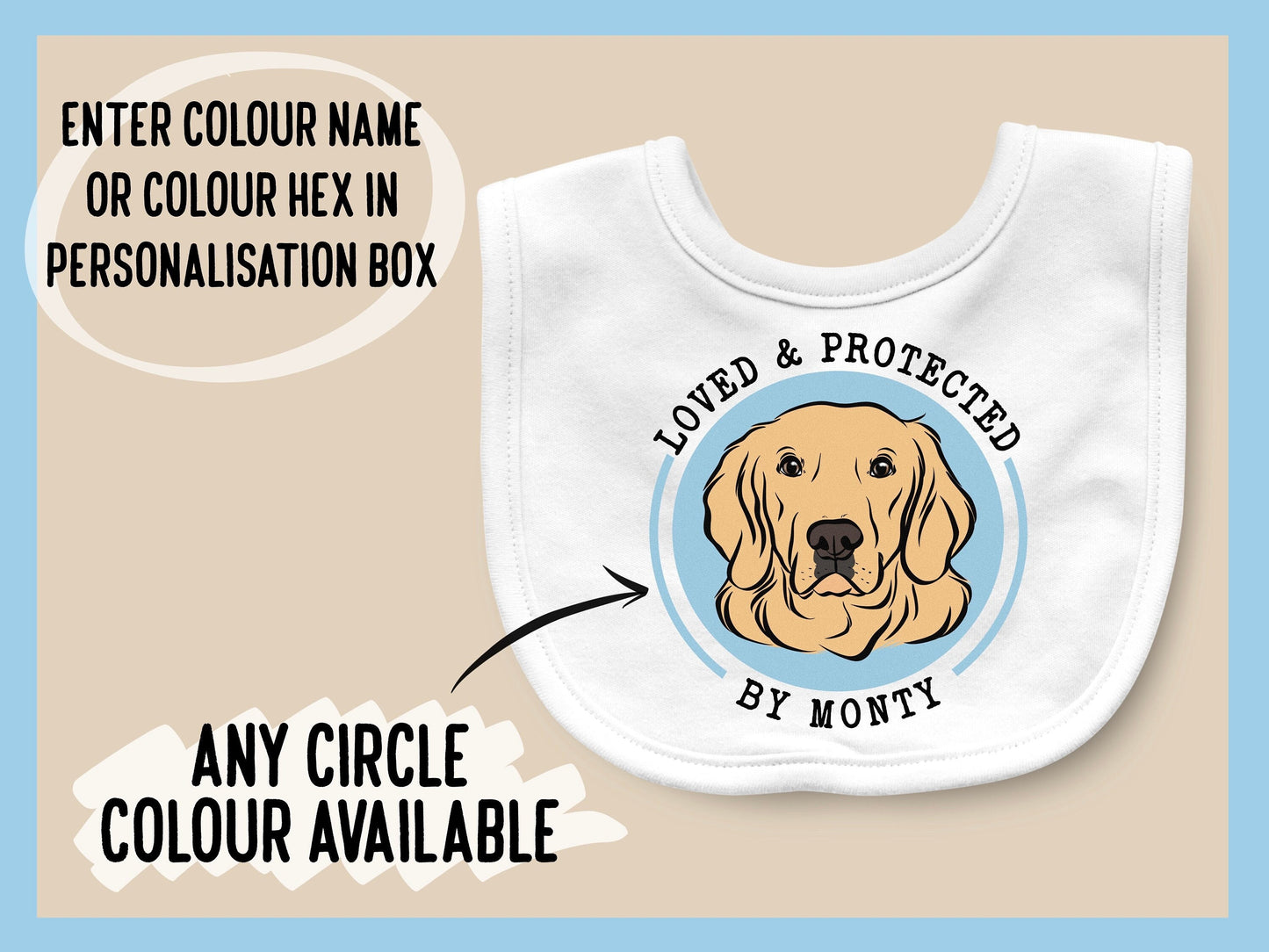 Golden Retriever Baby Bib