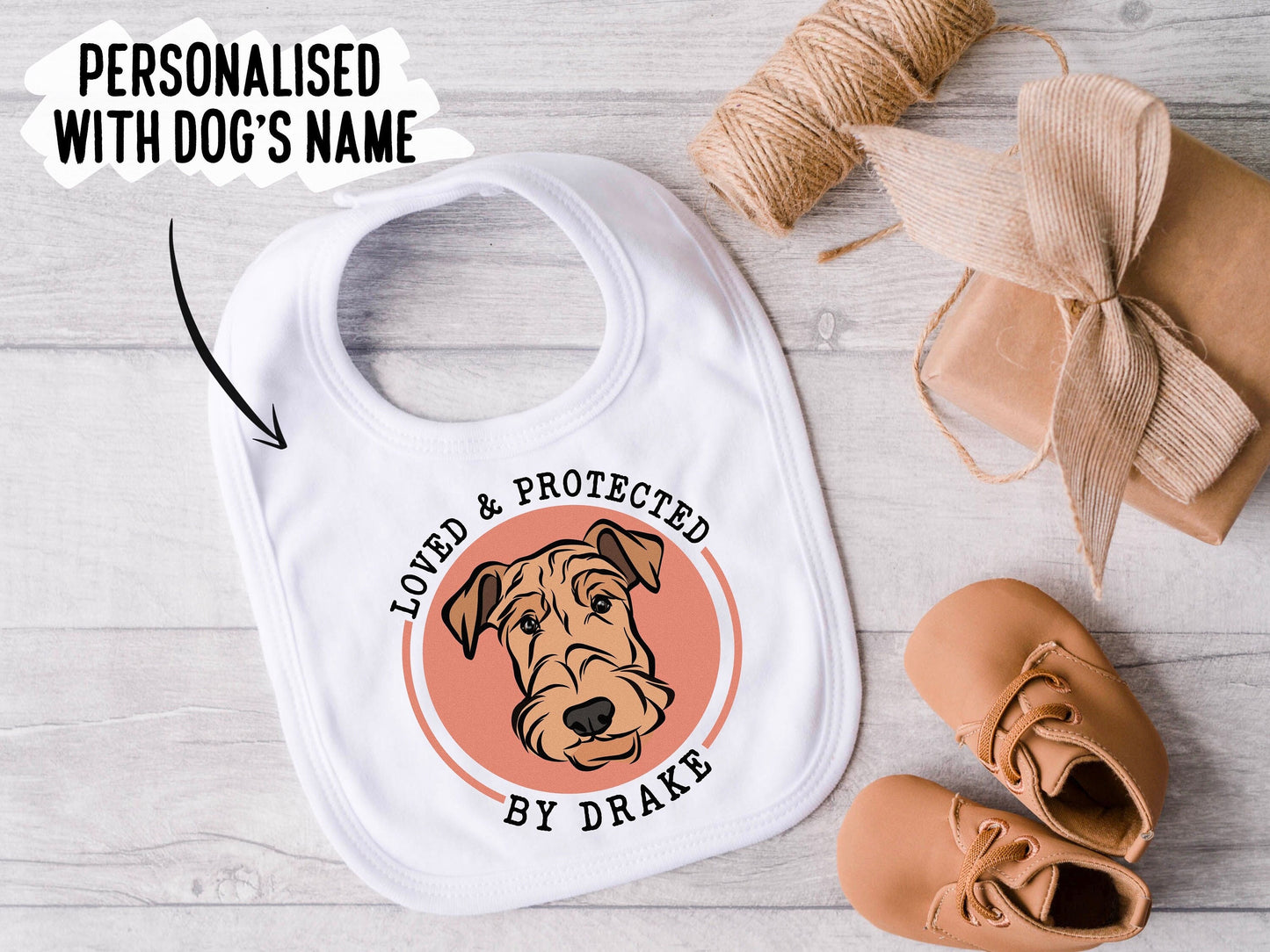 Airedale Terrier Baby Bib
