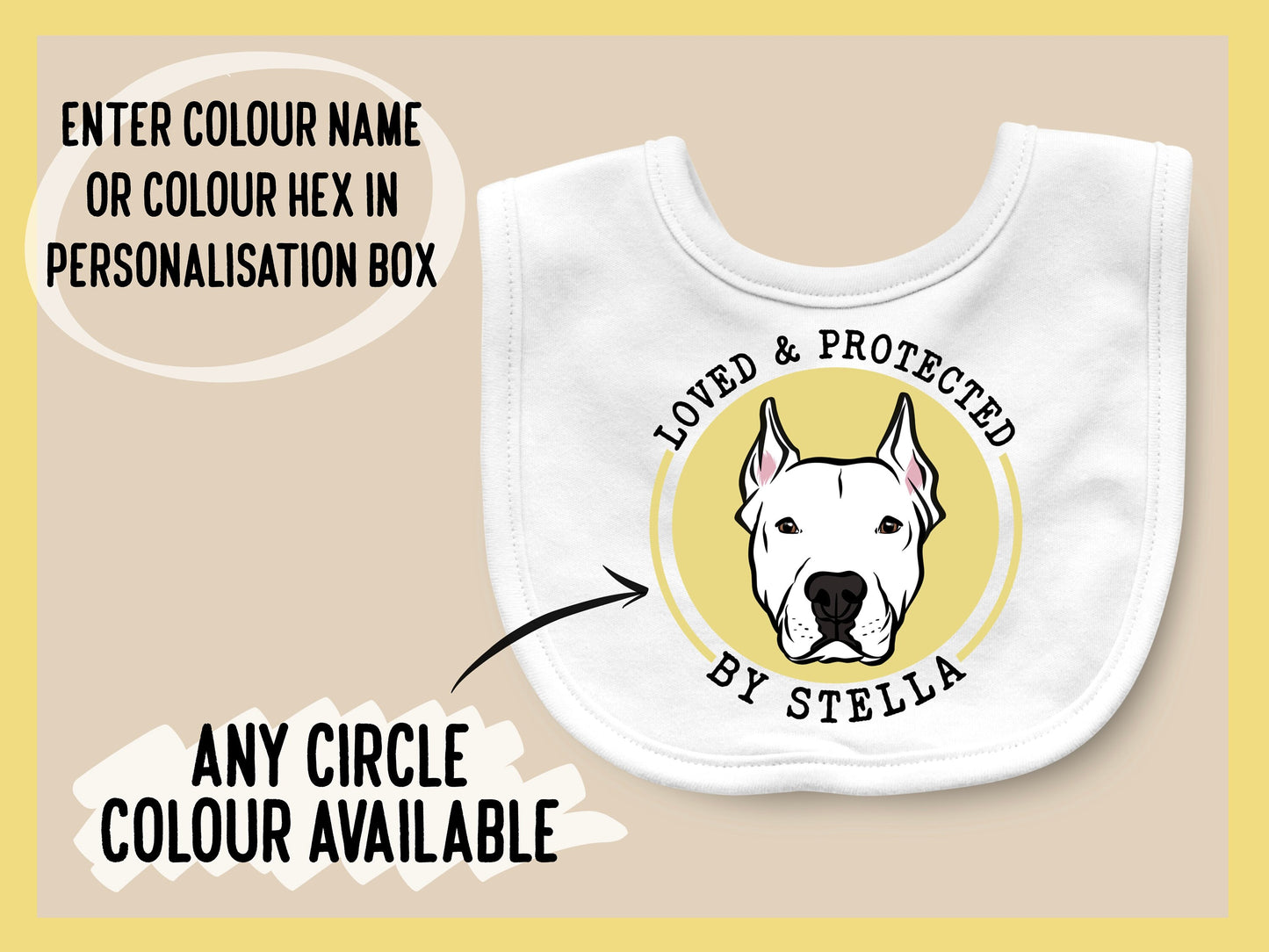 Dogo Argentino Baby Bib