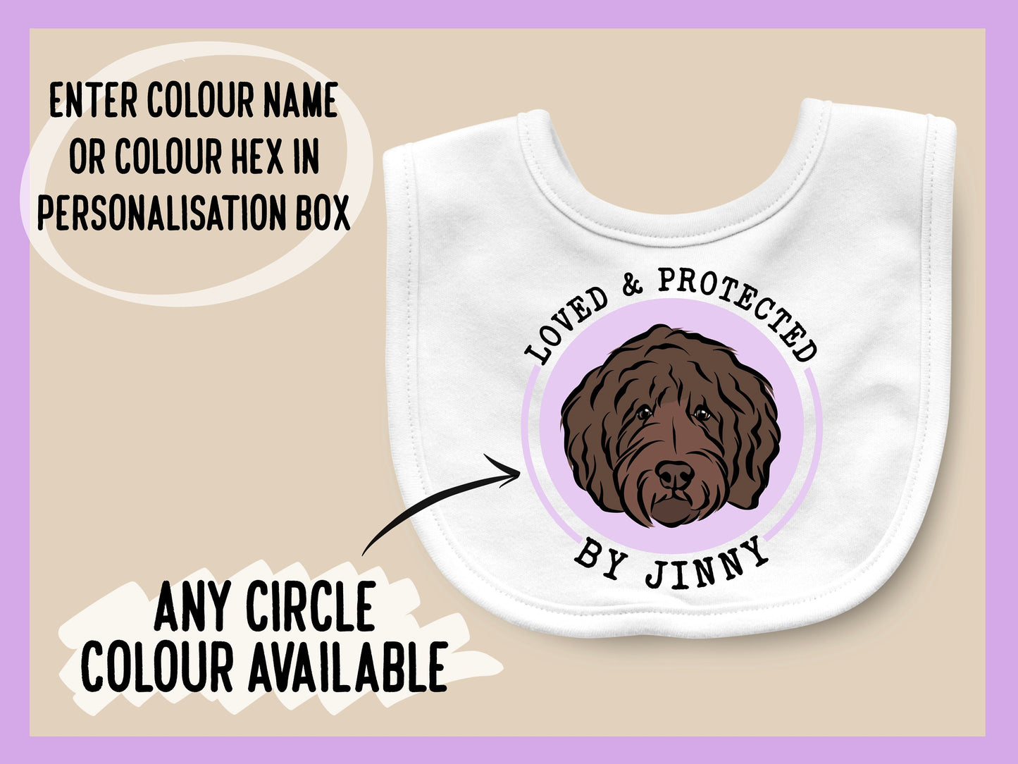 Personalised Goldendoodle Baby Bib