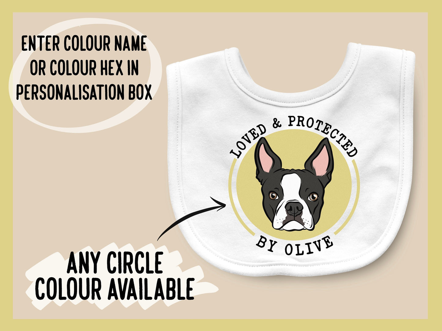 Boston Terrier Baby Bib
