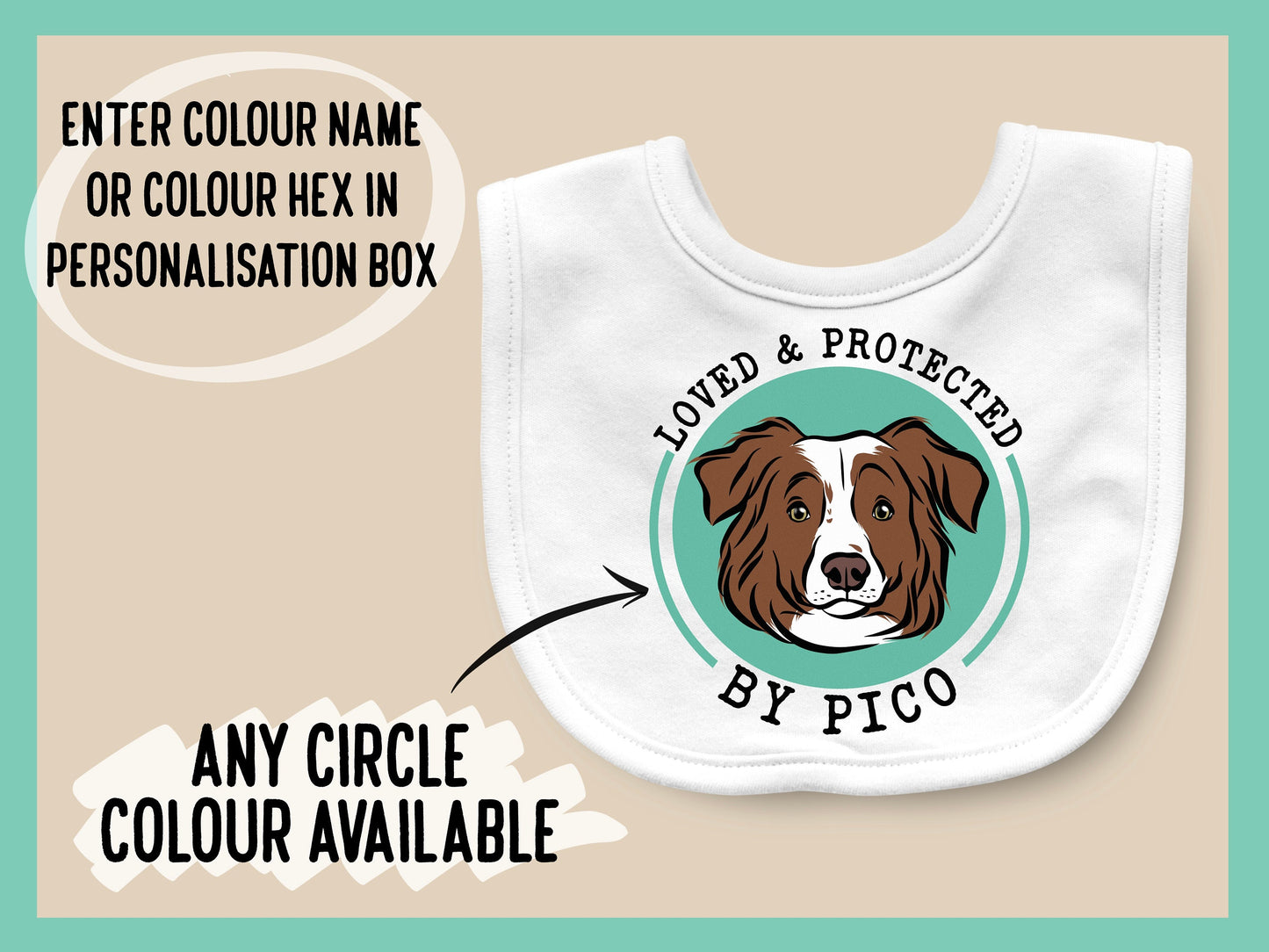 Australian Shepherd Baby Bib
