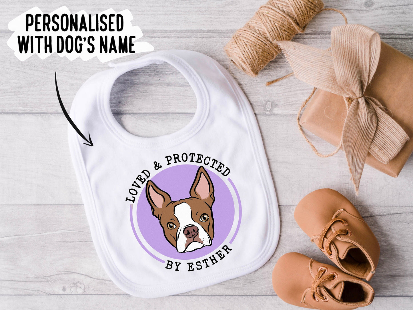 Boston Terrier Baby Bib