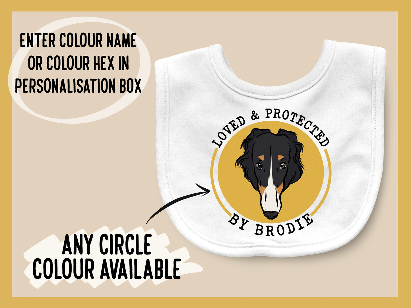 Borzoi Baby Bib