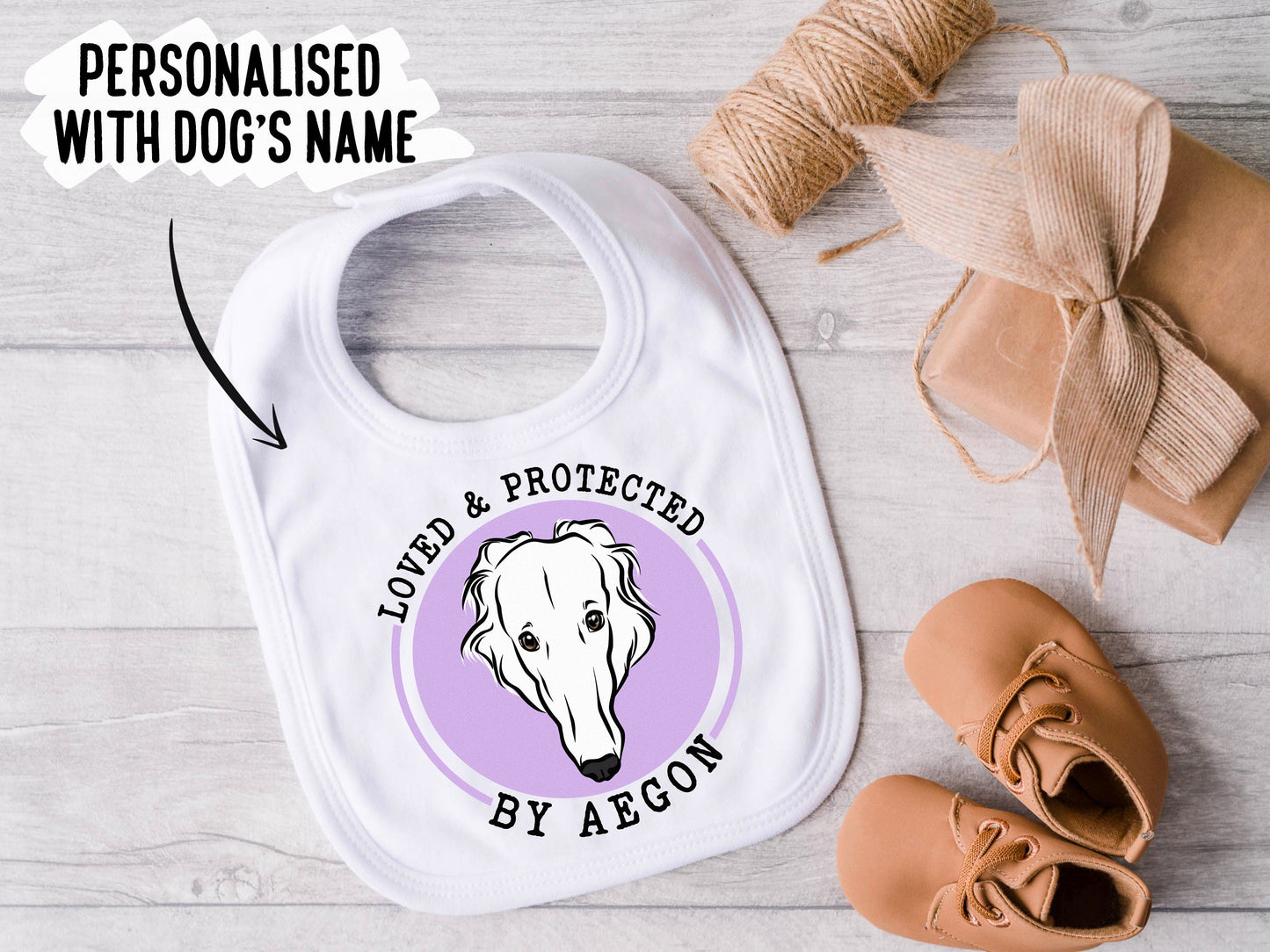 Borzoi Baby Bib