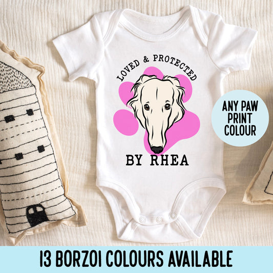 Borzoi Baby Sleepsuit