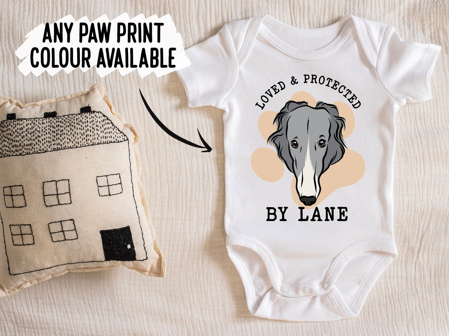 Borzoi Baby Sleepsuit
