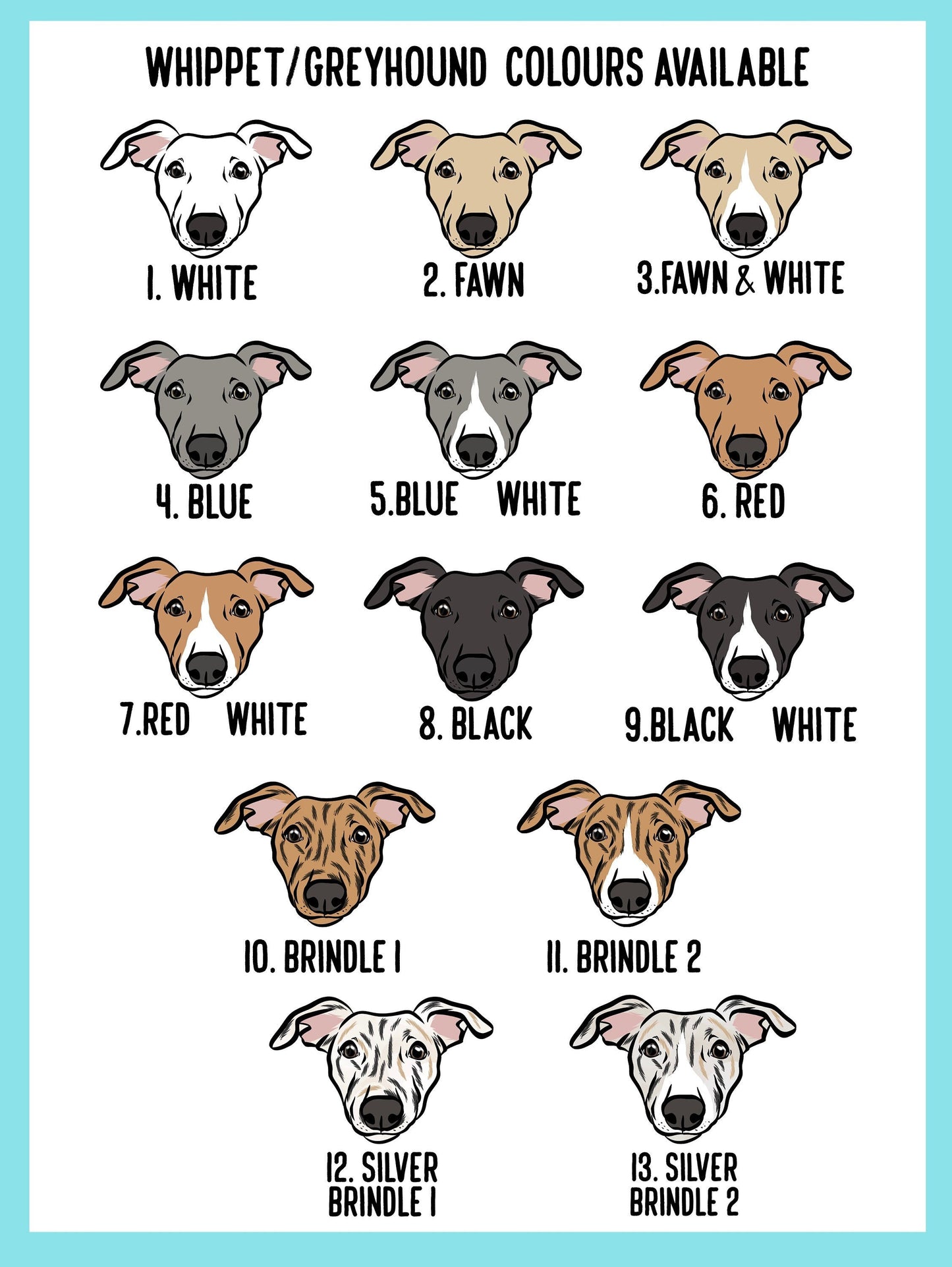 Whippet Portrait Baby Bib