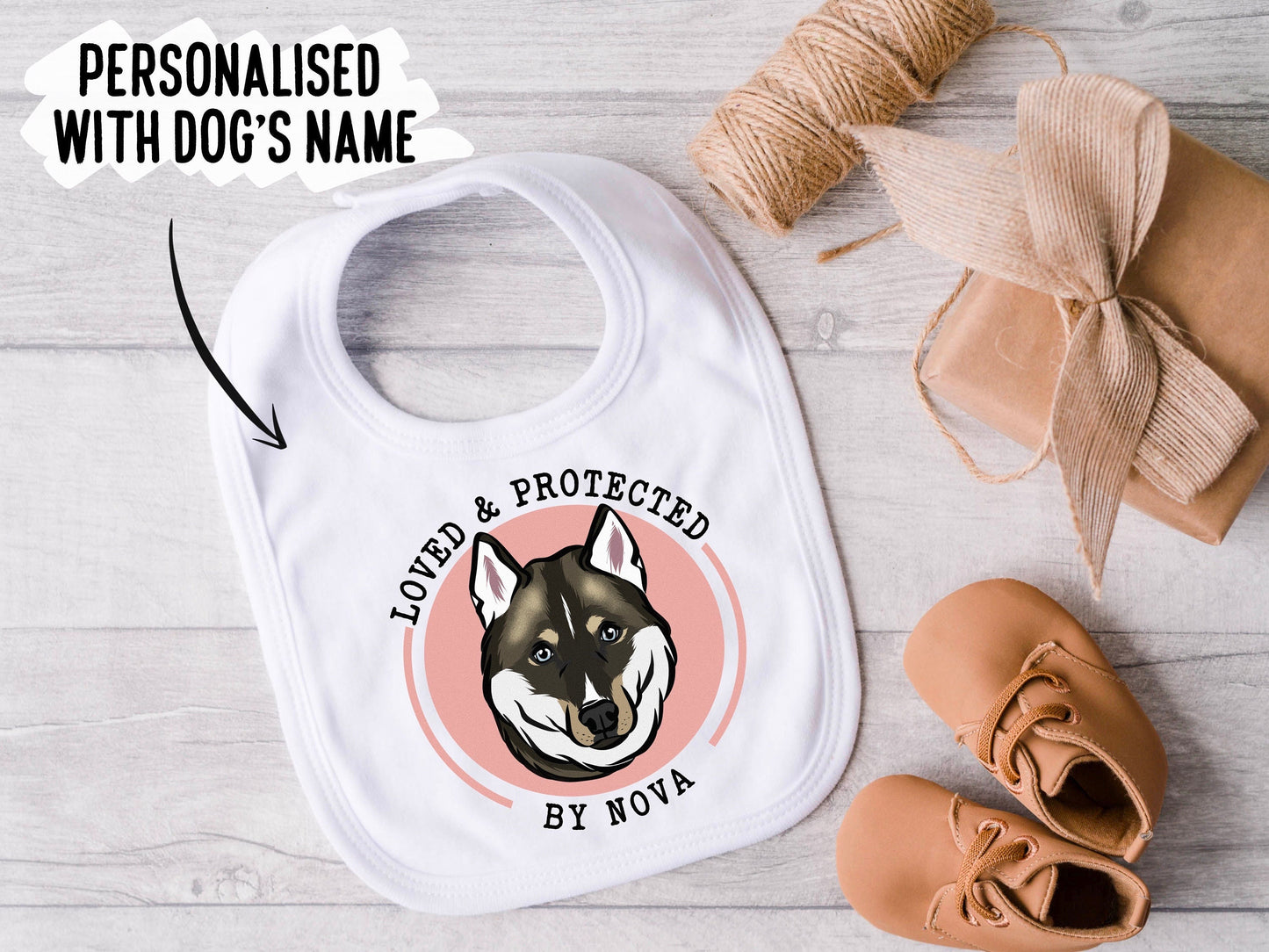 Siberian Husky Baby Bib
