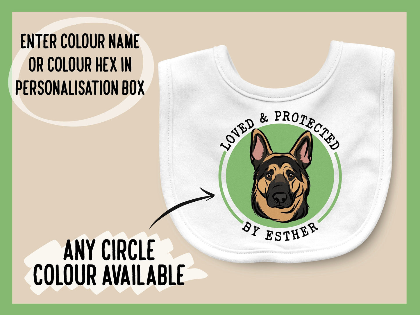 German Shepherd Baby Bib