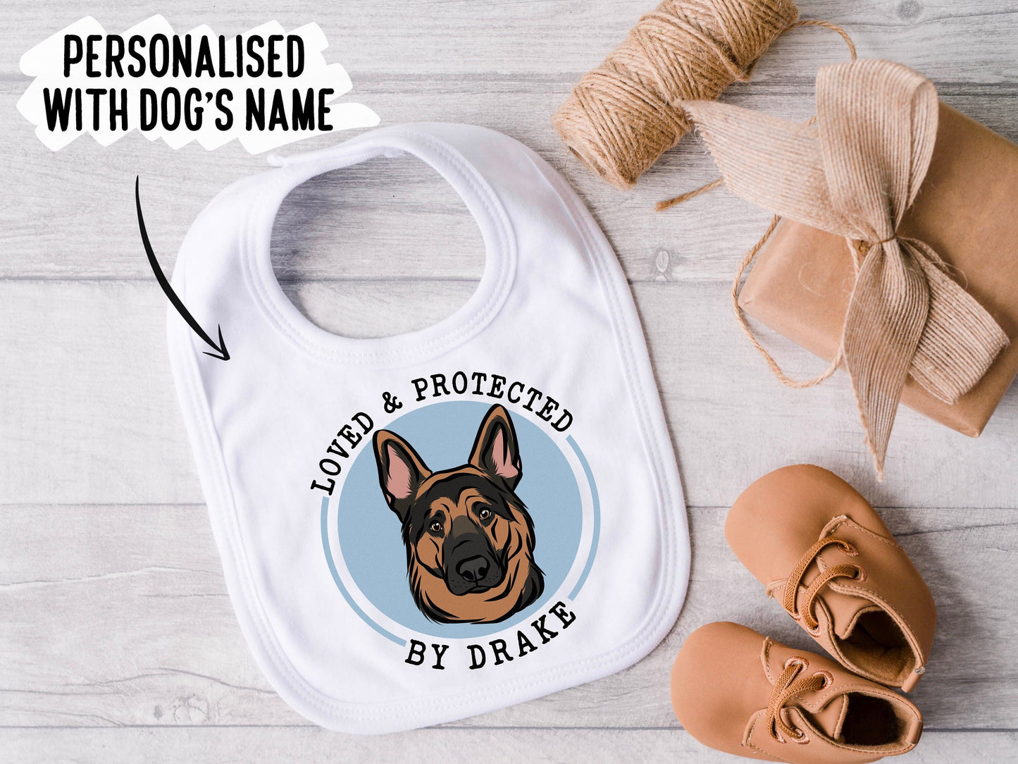 German Shepherd Baby Bib