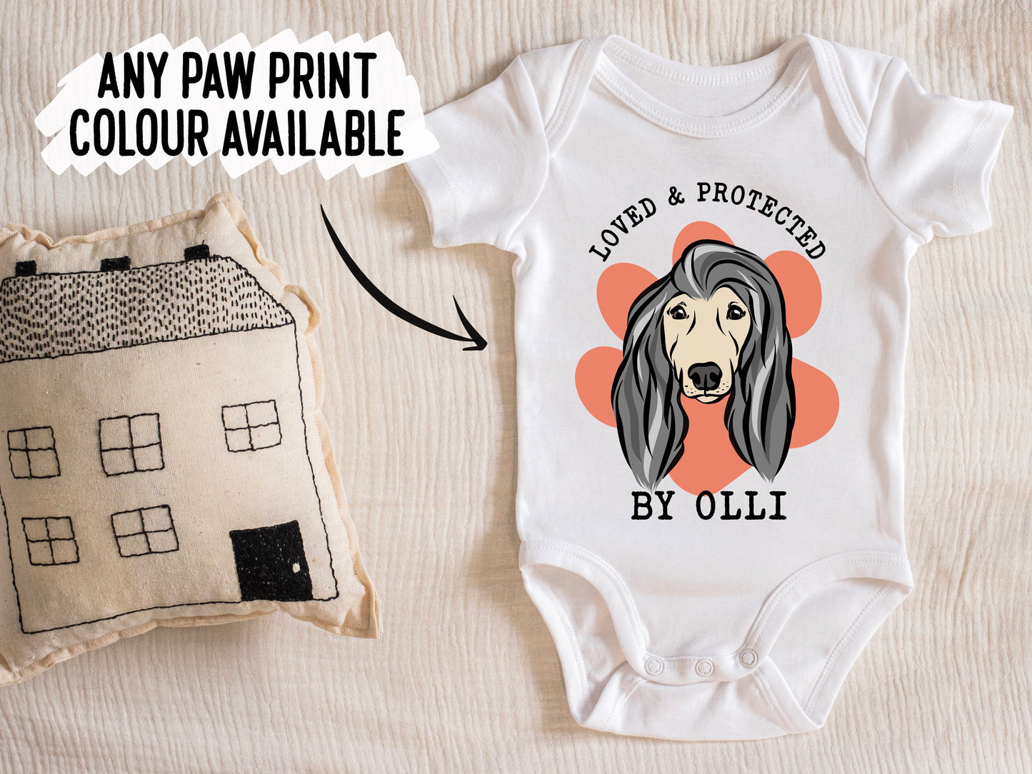Afghan Hound Baby Sleepsuit