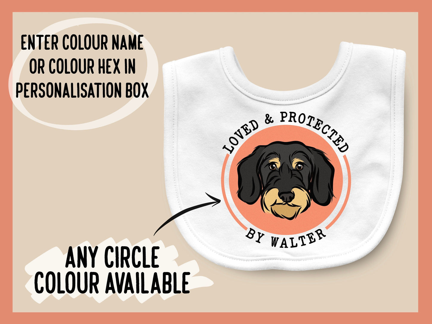 Wire Haired Dachshund Baby Bib