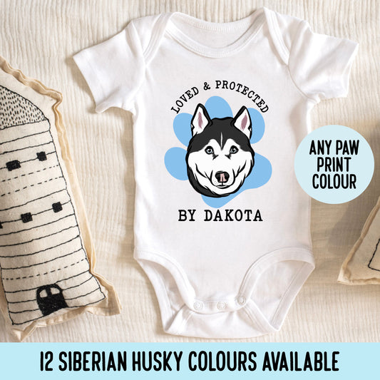 Siberian Husky Baby Bodysuit