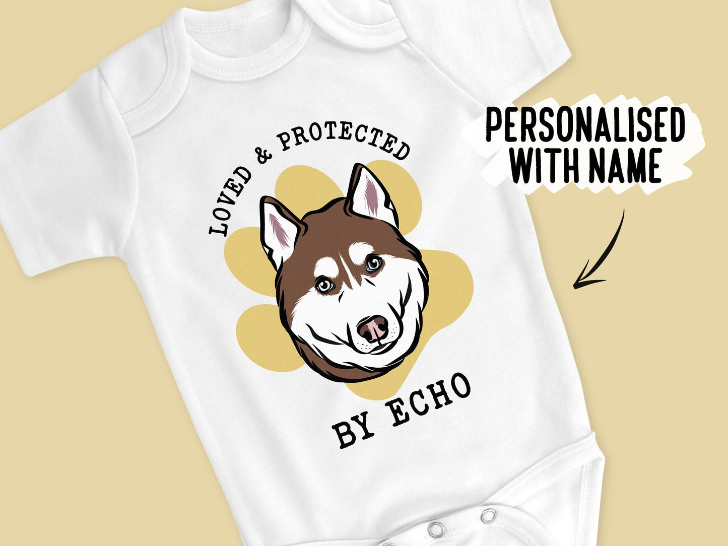 Siberian Husky Baby Bodysuit