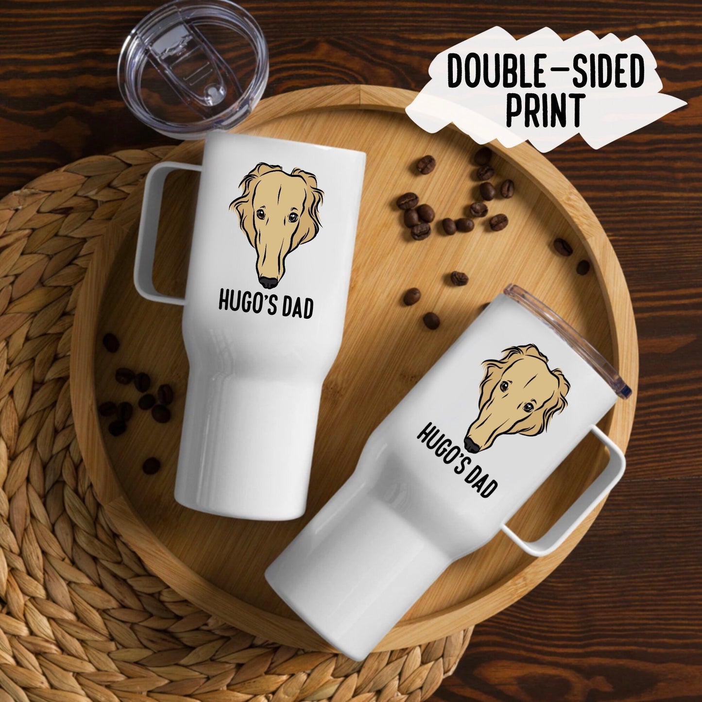 Borzoi Print Travel Mug