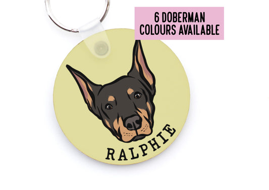 Doberman Portrait Keychain