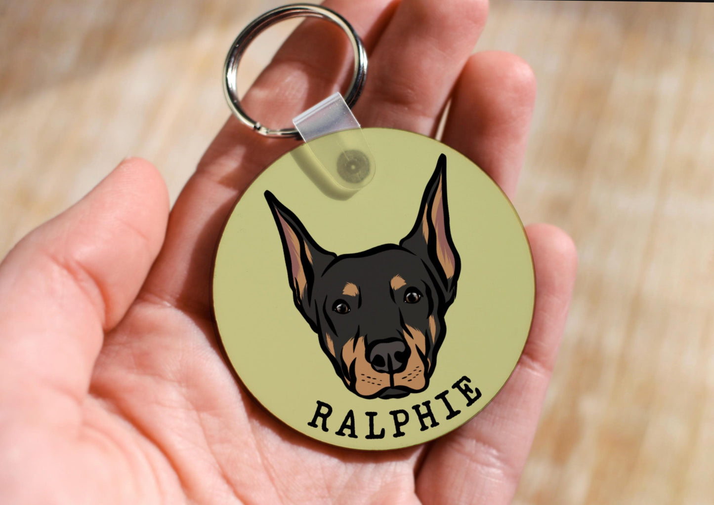 Doberman Portrait Keychain