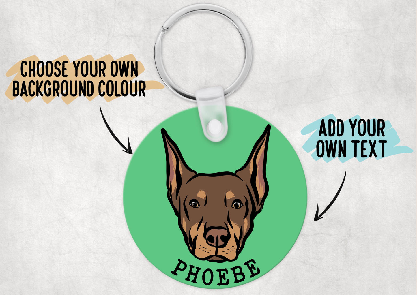 Doberman Portrait Keychain