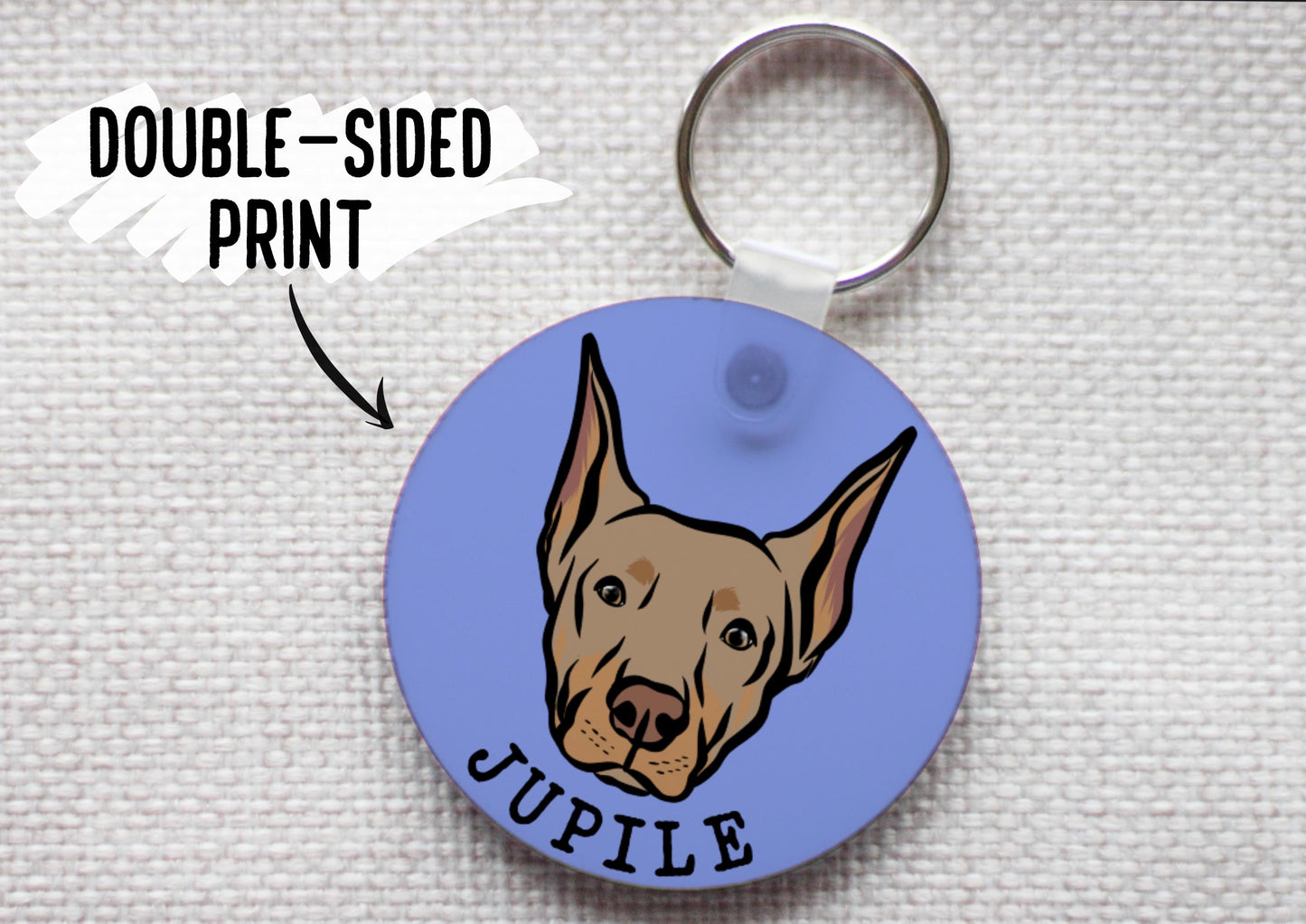Doberman Portrait Keychain