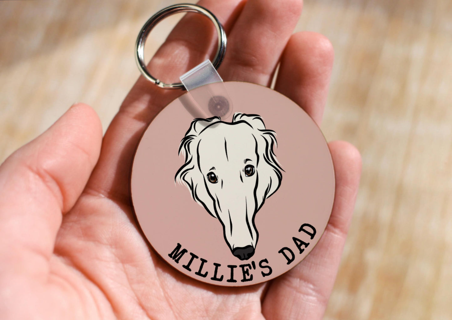 Personalised Borzoi Keyring