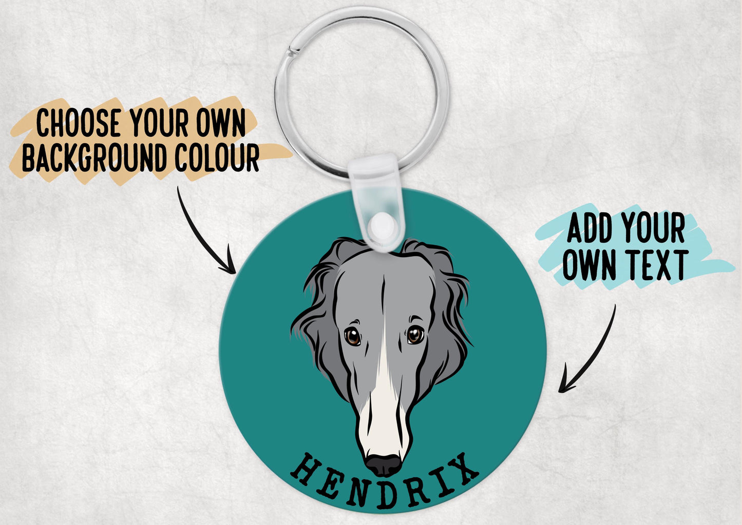 Personalised Borzoi Keyring
