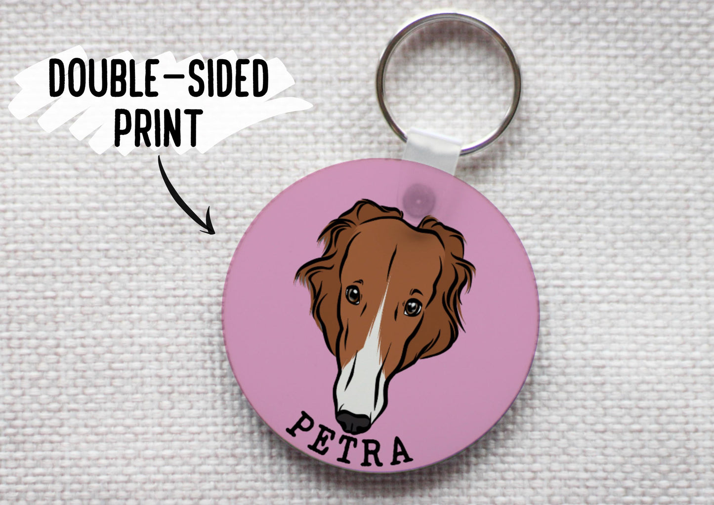 Personalised Borzoi Keyring
