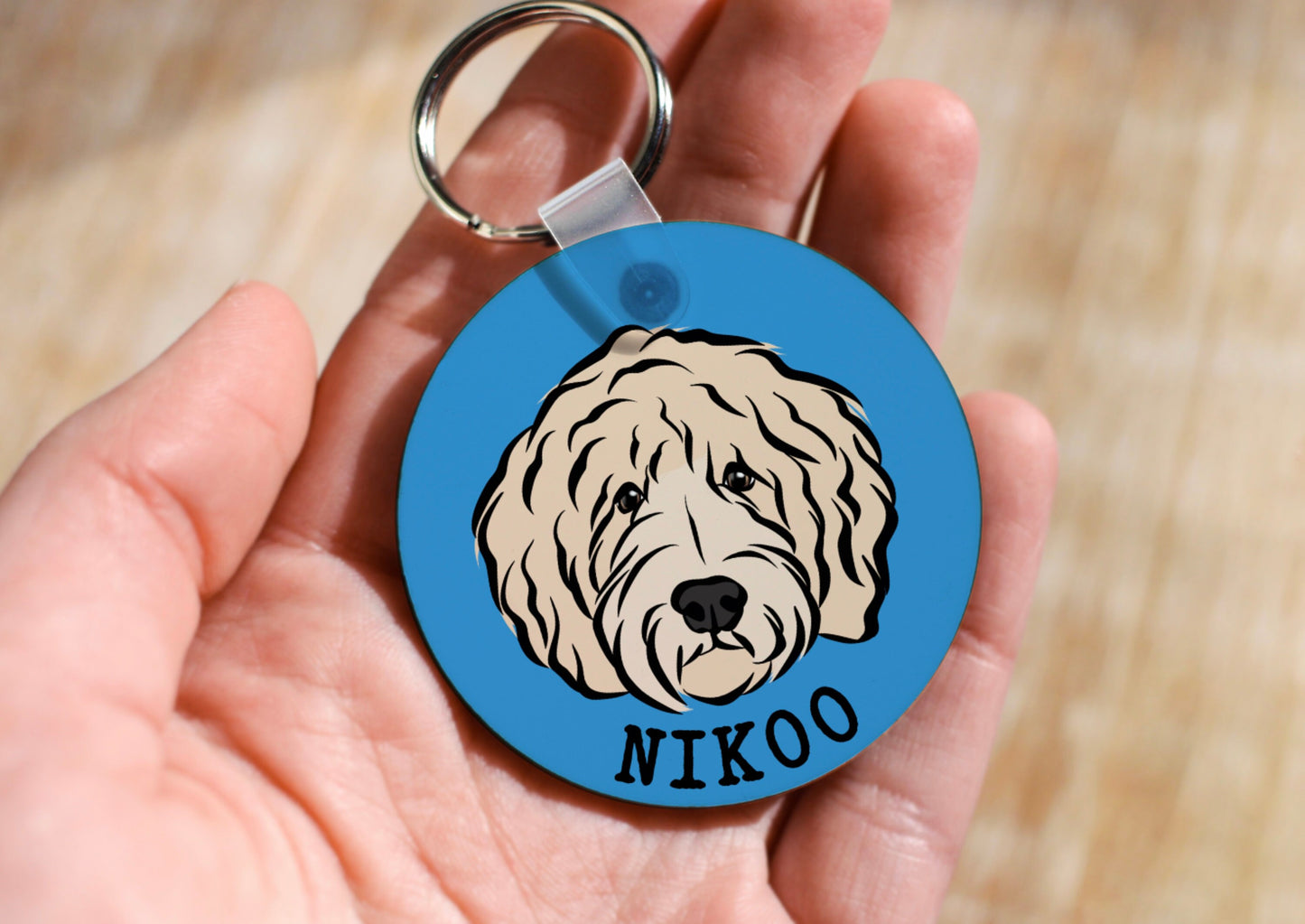 Personalised Goldendoodle Keyring