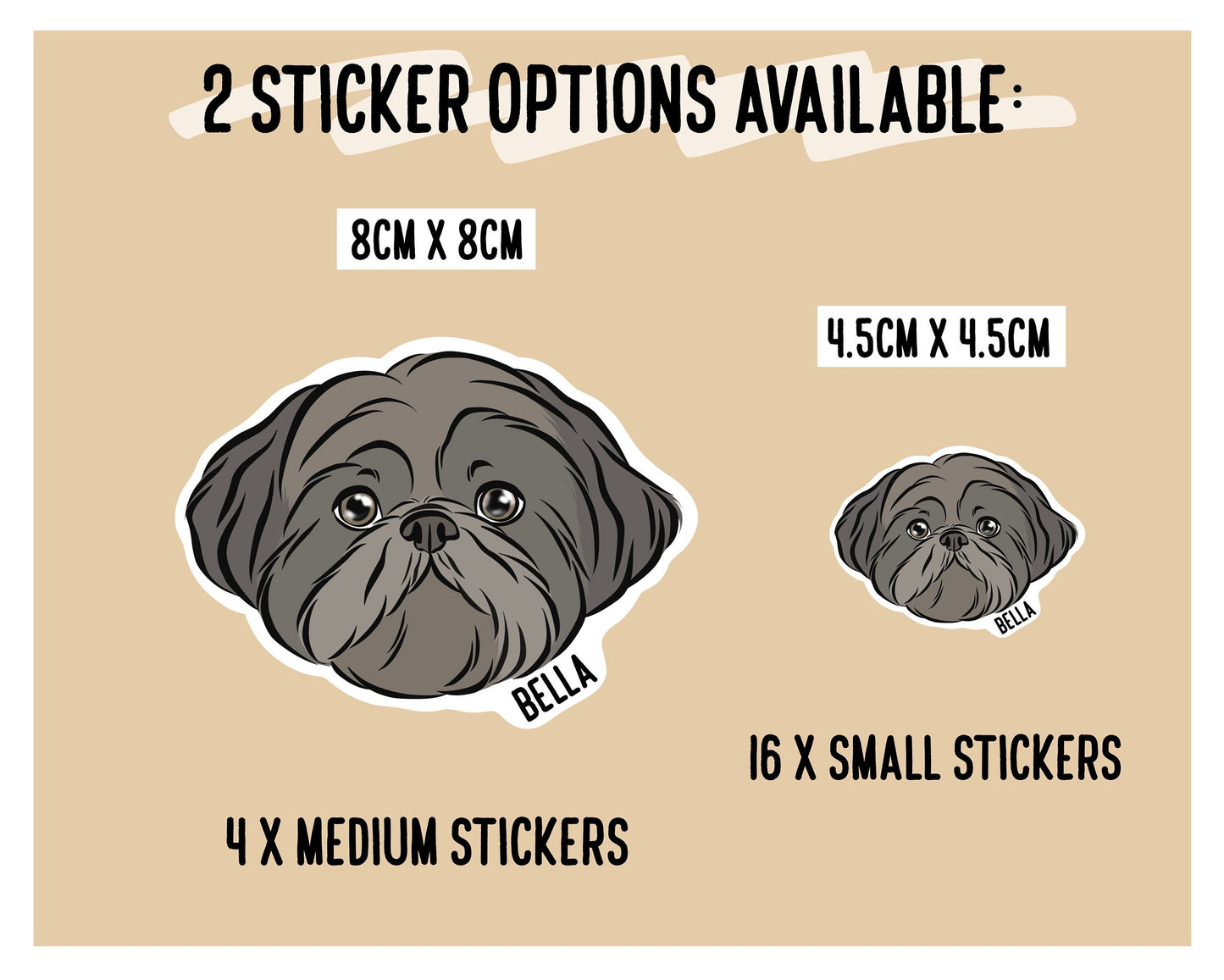 Personalised Shih Tzu Stickers