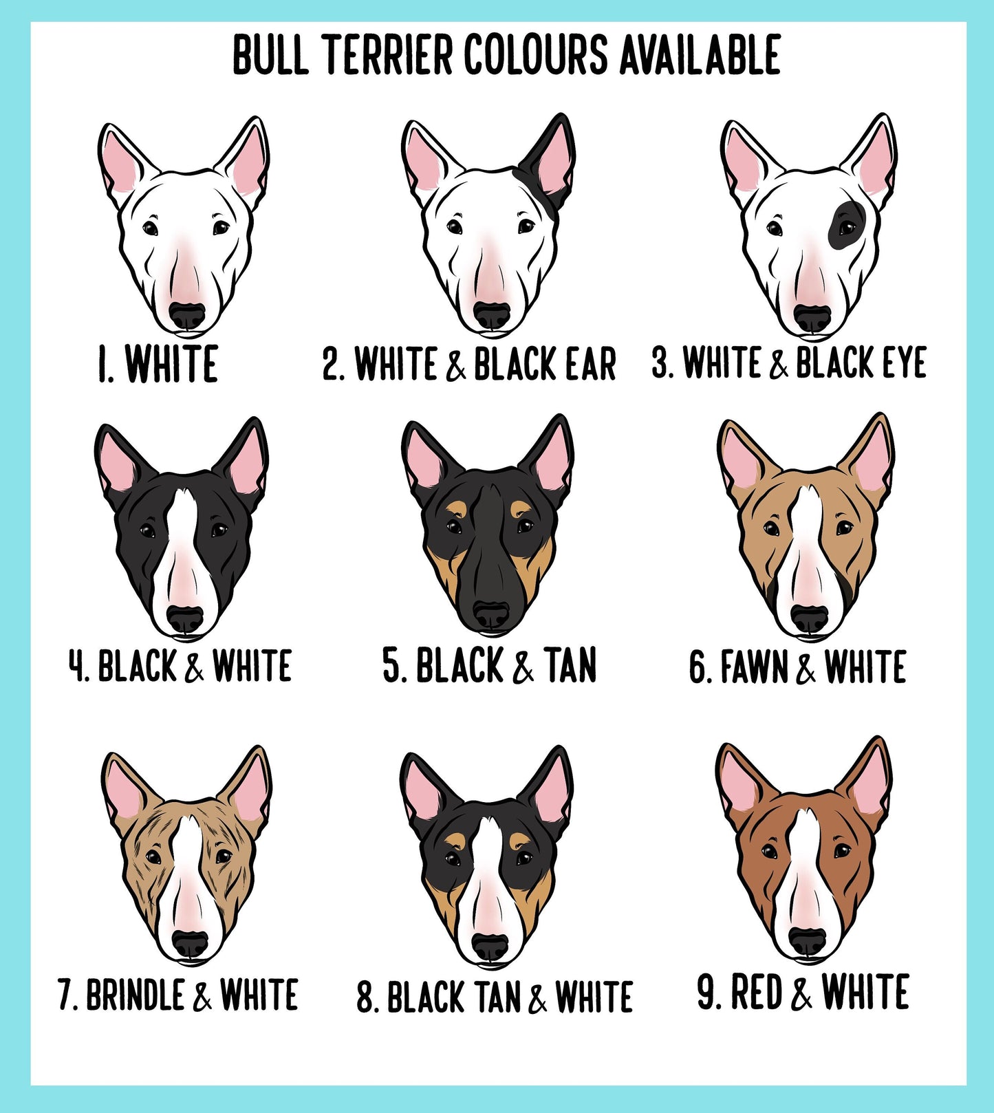 Bull Terrier Face Stickers