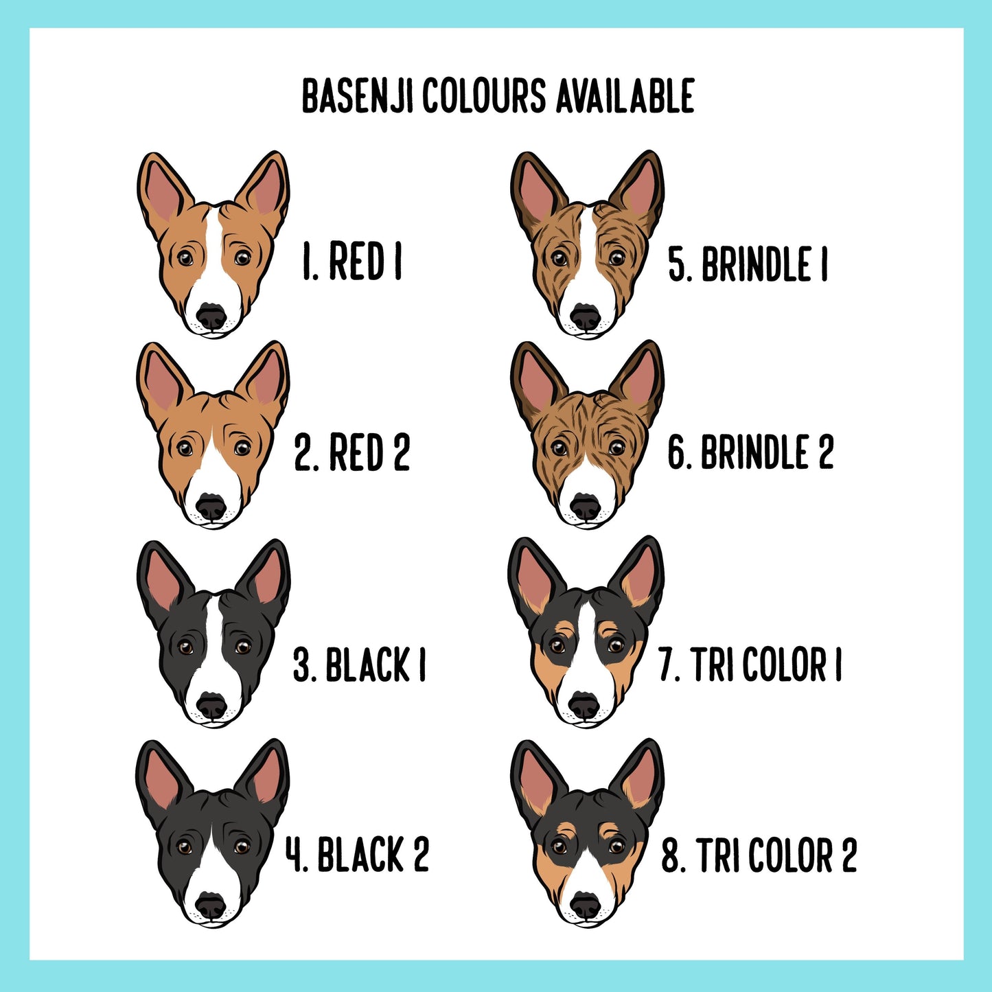 Personalised Basenji Stickers/ Custom Cute Basenji Face Die Cut Stickers/ Basenji Owner Name Laptop Stickers/ Dog Lover Sticker Bundle